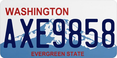 WA license plate AXE9858