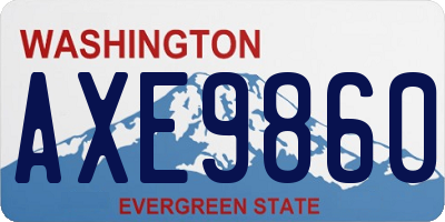 WA license plate AXE9860