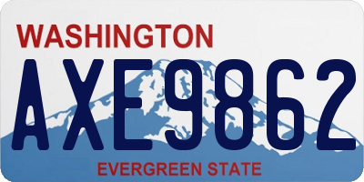 WA license plate AXE9862