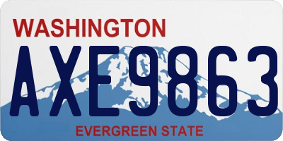 WA license plate AXE9863