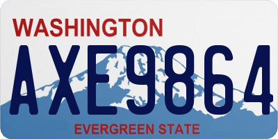 WA license plate AXE9864
