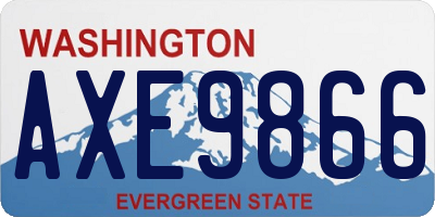 WA license plate AXE9866