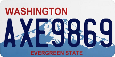 WA license plate AXE9869