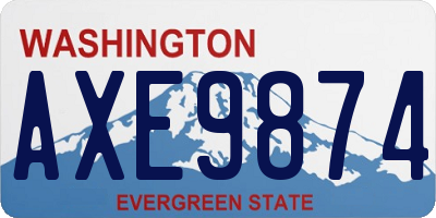 WA license plate AXE9874