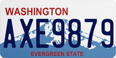 WA license plate AXE9879