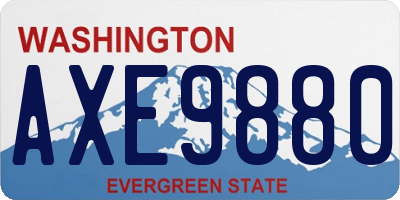 WA license plate AXE9880