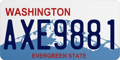 WA license plate AXE9881
