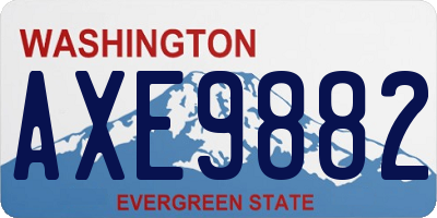 WA license plate AXE9882