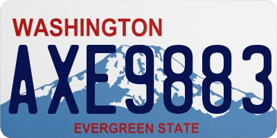 WA license plate AXE9883