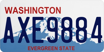 WA license plate AXE9884