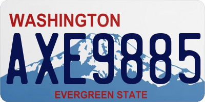 WA license plate AXE9885