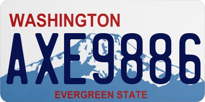 WA license plate AXE9886