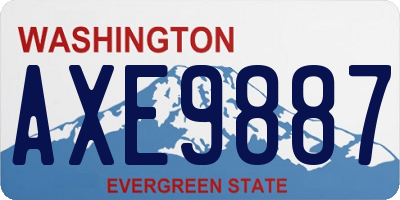 WA license plate AXE9887