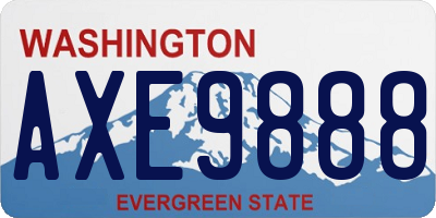 WA license plate AXE9888