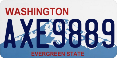WA license plate AXE9889