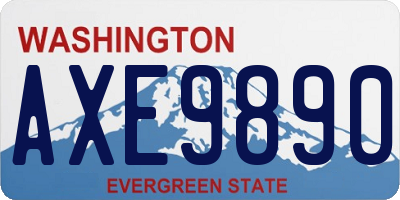 WA license plate AXE9890