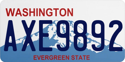 WA license plate AXE9892