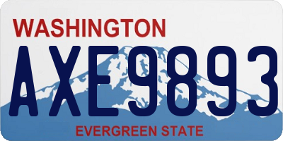WA license plate AXE9893