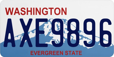 WA license plate AXE9896