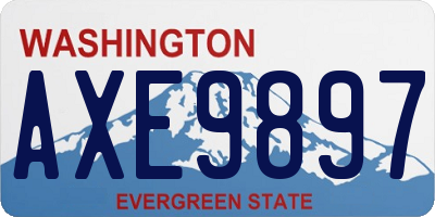WA license plate AXE9897