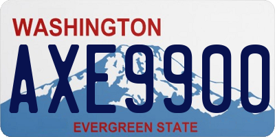 WA license plate AXE9900