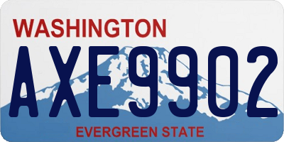WA license plate AXE9902