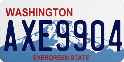 WA license plate AXE9904
