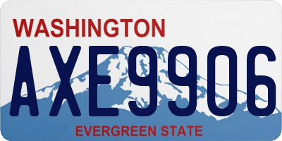 WA license plate AXE9906