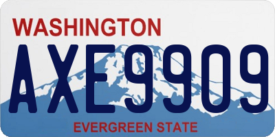 WA license plate AXE9909