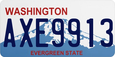 WA license plate AXE9913
