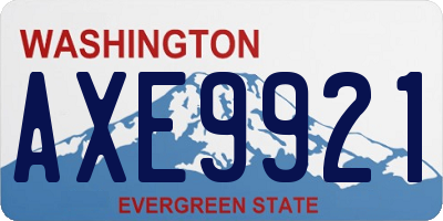 WA license plate AXE9921