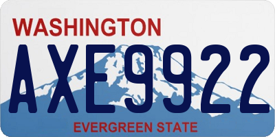 WA license plate AXE9922