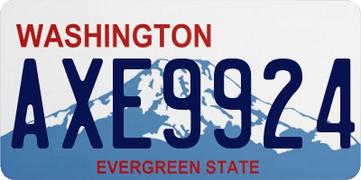 WA license plate AXE9924