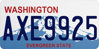 WA license plate AXE9925