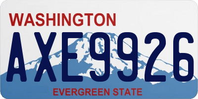 WA license plate AXE9926