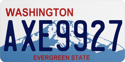 WA license plate AXE9927
