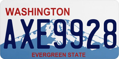 WA license plate AXE9928