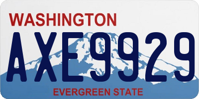 WA license plate AXE9929