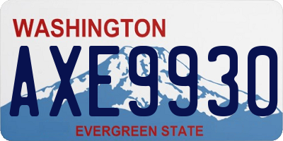 WA license plate AXE9930