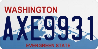 WA license plate AXE9931