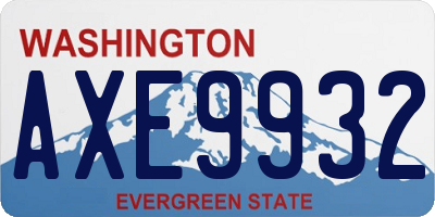 WA license plate AXE9932