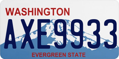 WA license plate AXE9933