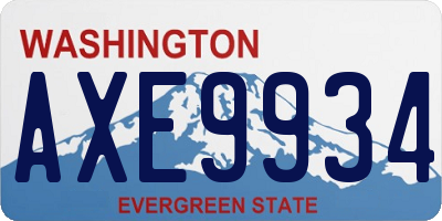 WA license plate AXE9934