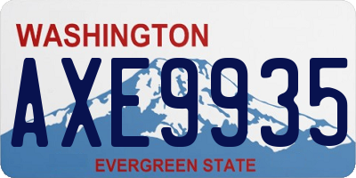 WA license plate AXE9935
