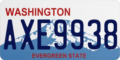 WA license plate AXE9938