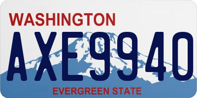 WA license plate AXE9940