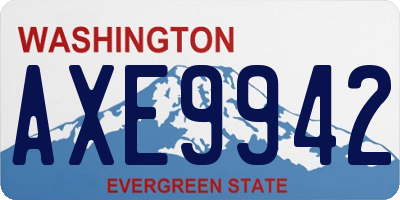 WA license plate AXE9942