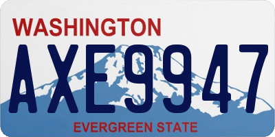 WA license plate AXE9947