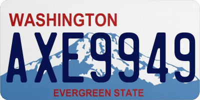 WA license plate AXE9949