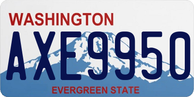 WA license plate AXE9950